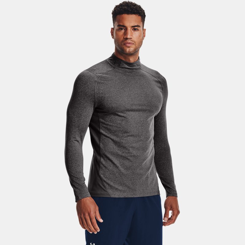 Under Armour Men's ColdGear® Fitted Mock Charcoal Light Heather / Black XXL